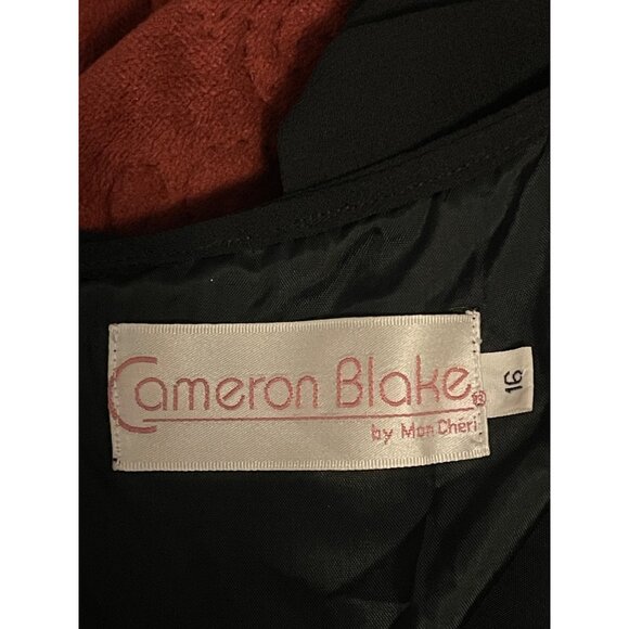 Cameron Blake Black Evening Gown With Beaded Jacket By Mon Cheri Women’s Size 16 - Picture 3 of 16